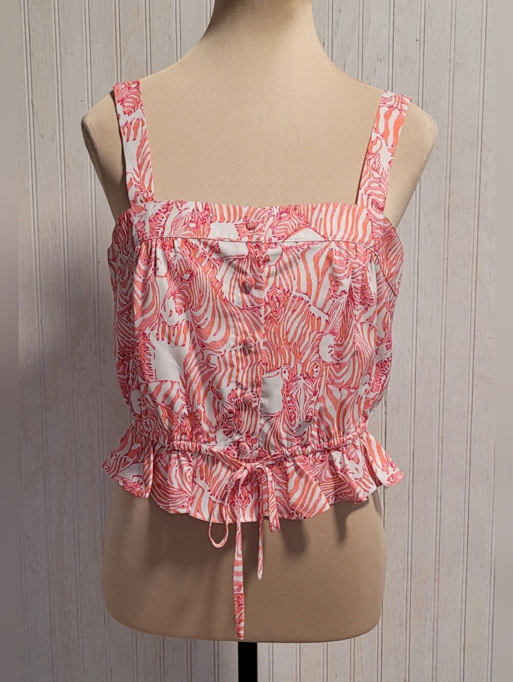​Sincerely Ours Pink Orange Zebra Top - Rare Sample Size S